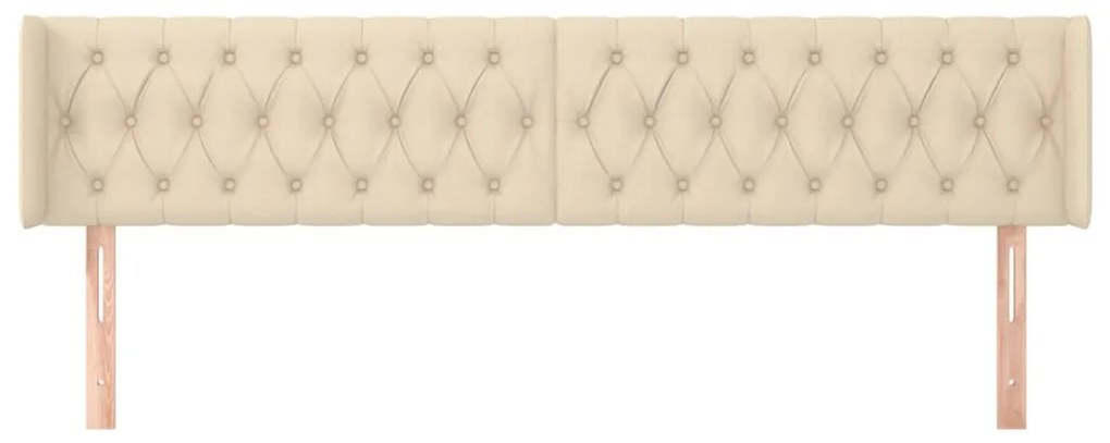 vidaXL Κεφαλάρι με Πτερύγια Κρεμ 203x16x78/88 εκ. Υφασμάτινο