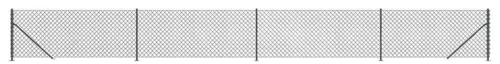 vidaXL Συρματόπλεγμα Περίφραξης Ανθρακί 1 x 10 μ. με Βάσεις Φλάντζα