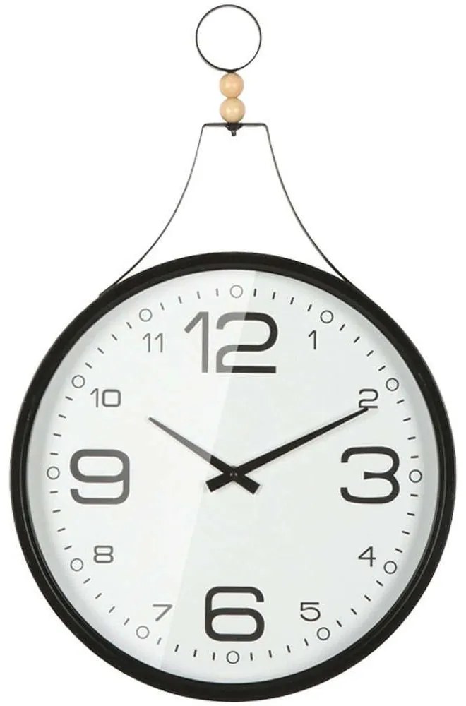 Ρολόι Τοίχου 15-00-94239 40x62x6cm Black-White Marhome Μέταλλο,Γυαλί