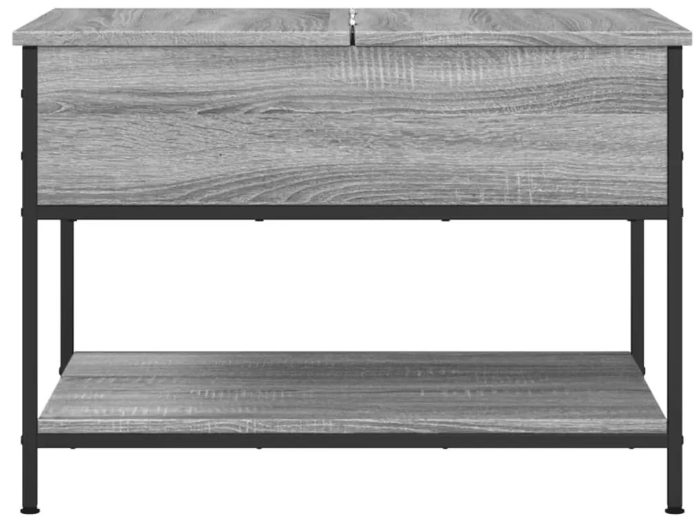 vidaXL Τραπεζάκι Σαλονιού Γκρι Sonoma 70x50x50 εκ. Επεξ. Ξύλο/Μέταλλο