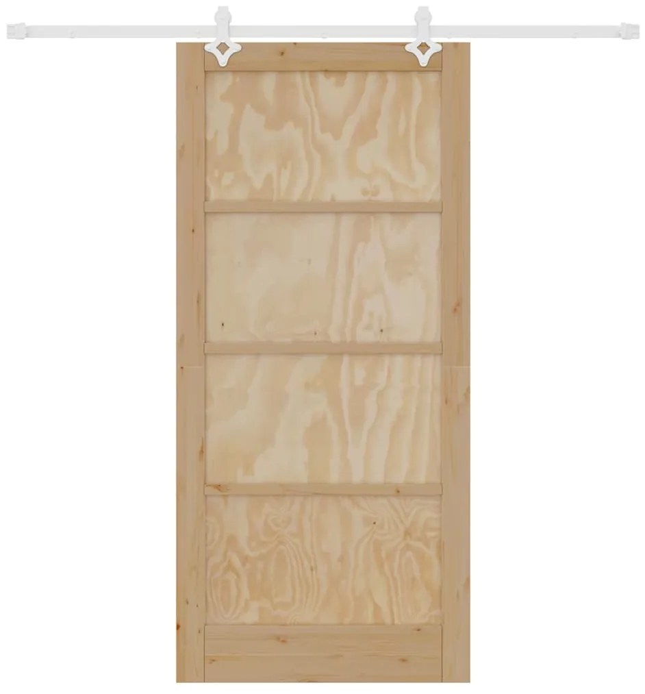 vidaXL Συρόμενη Πόρτα Φυσικό και λευκό 93 x 202 cm