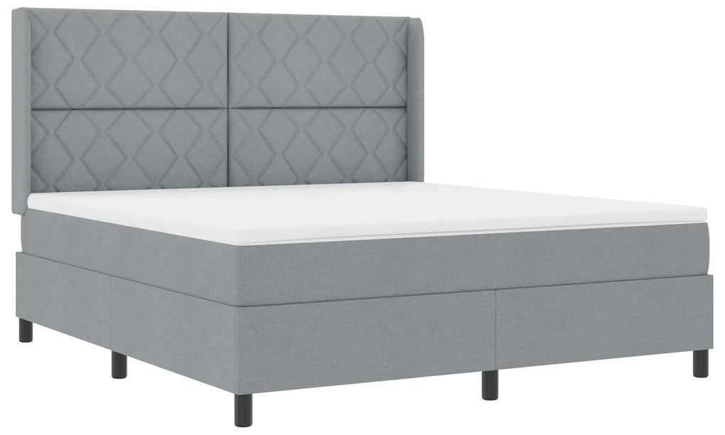 vidaXL Κρεβάτι με Στρώμα Light Grey 180x200 cm Ύφασμα