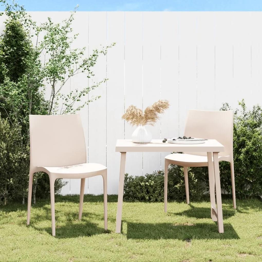 Καρέκλες Κήπου 2 τεμ. Κρεμ 50 x 46 x 80 εκ. από Πολυπροπυλένιο - Κρεμ