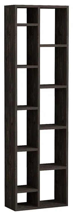 Βιβλιοθήκη Minicu pakoworld σε σκούρο καρυδί απόχρωση 44,4x19,6x150εκ