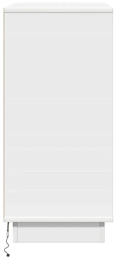 vidaXL Κομοδίνο με συρτάρι Λευκό 71 x 34.5 x 75 εκ. Επεξεργασμένο ξύλο