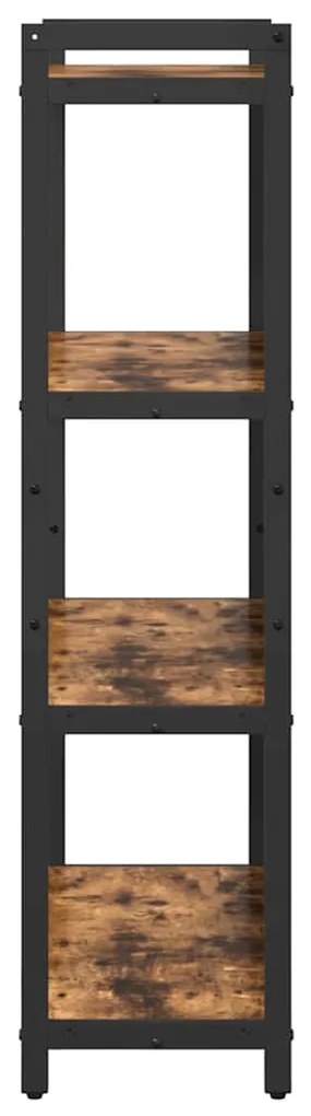 vidaXL Βιβλιοθήκη Καπνιστή δρυς 80 x 30 x 118 εκ Επεξεργασμένο ξύλο