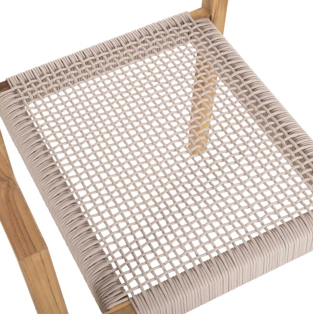 ΠΟΛΥΘΡΟΝΑ CHARLOTTE HM9637.07 ΞΥΛΟ TEAK ΦΥΣΙΚΟ &amp; ΜΠΕΖ ΣΧΟΙΝΙ 58x61x81Yεκ.