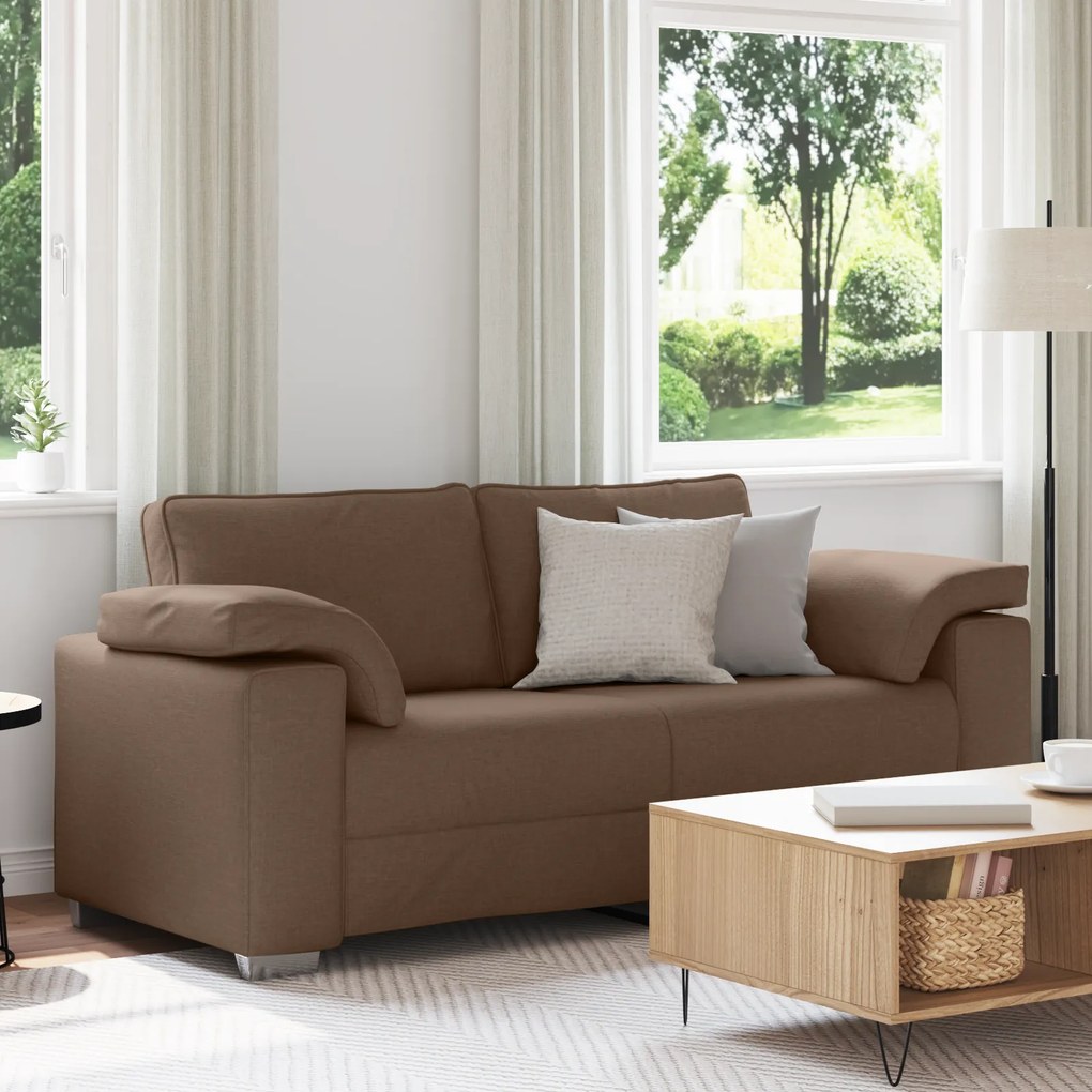 vidaXL Καναπές Loveseat Καφέ 140 εκ Υφασμάτινος