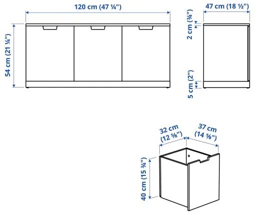 NORDLI συρταριέρα με 3 συρτάρια, 120X54 cm 692.765.67