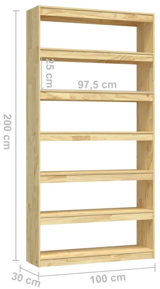 Βιβλιοθήκη/Διαχωριστικό Χώρου 40x30x199 εκ. Μασίφ Ξύλο Πεύκου - Καφέ