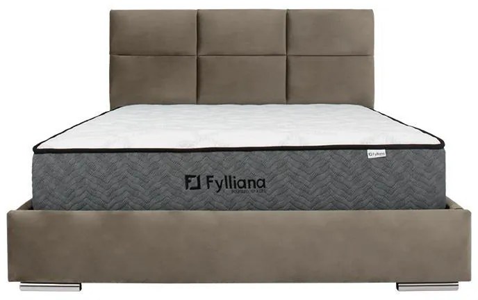 Επενδυμένο Κρεβάτι Berlin Fylliana Μπέζ Διπλό 160x200 εκ. 175x214x115 εκ.