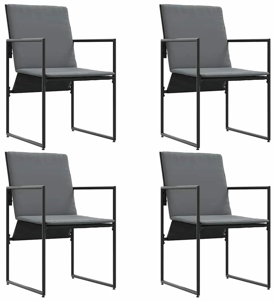 vidaXL Καρέκλες Κήπου 4 pcs Μαύρο και Ανθρακί 50.5 x 59 x 81.5 εκ.