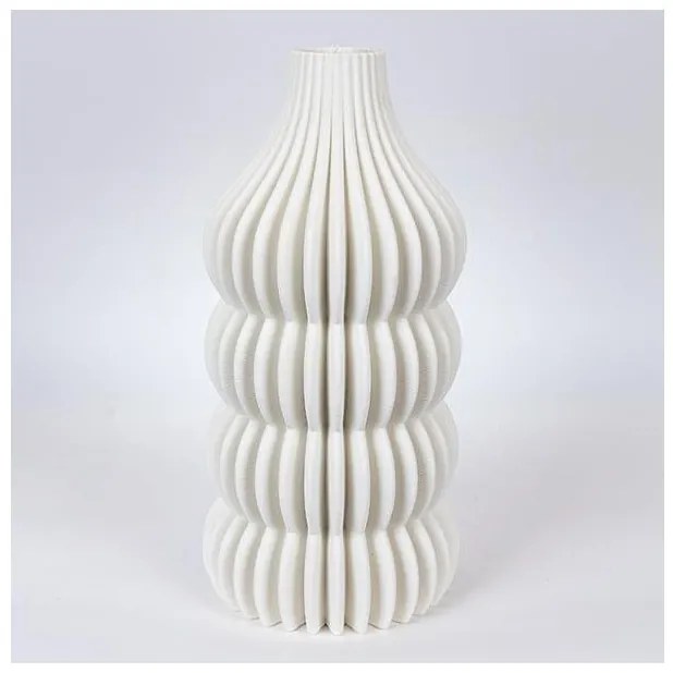 Βάζο Πορσελάνινο 3d Λευκό 17.5x17.5x35.5cm 752-21096 Estheti-752-21096-Λευκό 752-21096