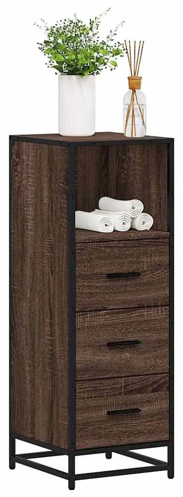 Ντουλάπι μπάνιου καφέ δρυς 35x37,5x100 cm