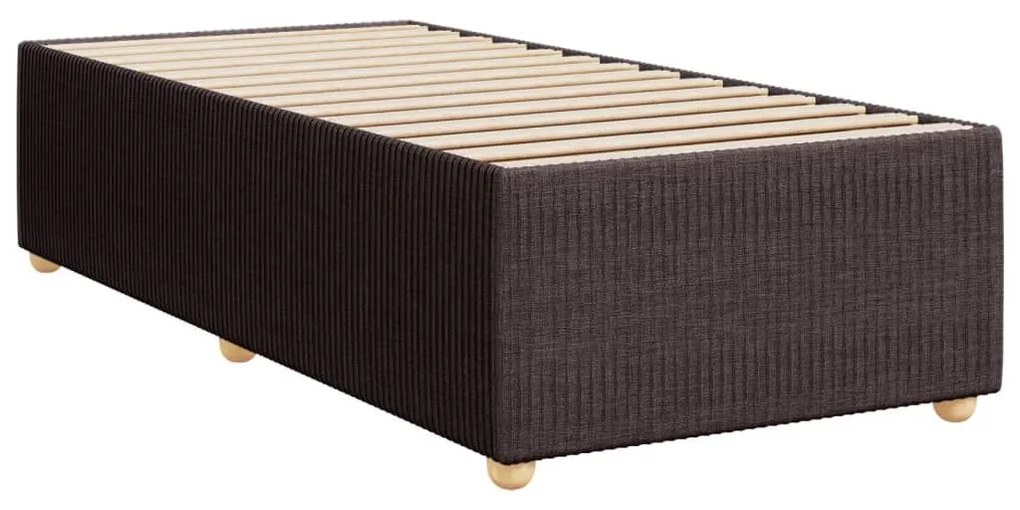 Κρεβάτι Boxspring με Στρώμα Σκούρο Καφέ 90x190 εκ. Υφασμάτινο - Καφέ