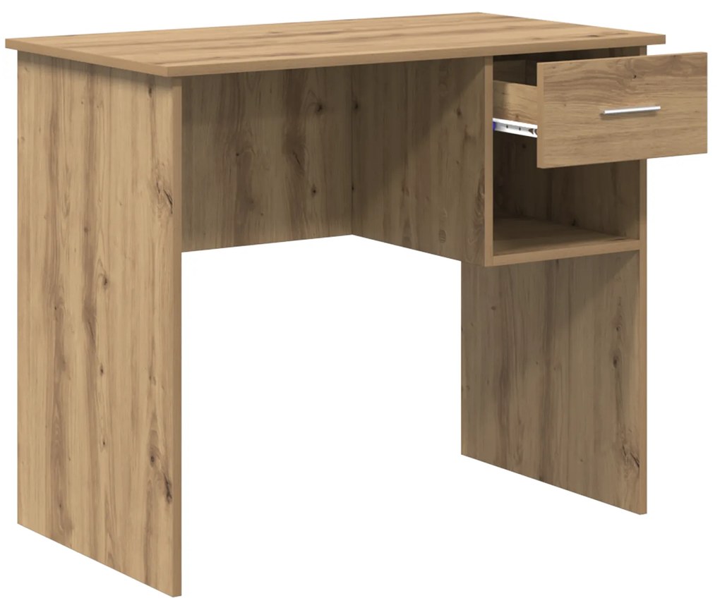 vidaXL Γραφείο με Αποθήκευση Δρυς 90x49.5x75 εκ. Επεξεργασμένο ξύλο