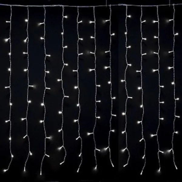 Vetur Κουρτίνα 300 LED Ενδιάμεσο - Soft Λευκό 2x2m Με 8 Προγράμματα Επεκτεινόμενη IP44 Διαφανές Καλώδιο 9780790
