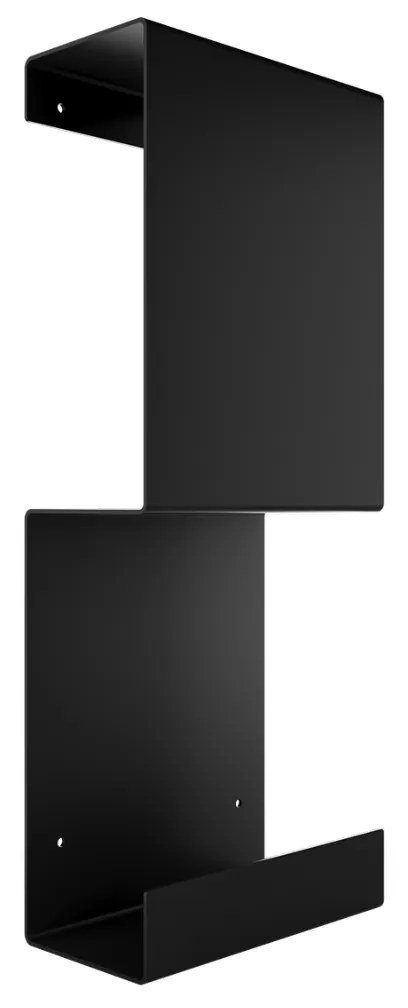 Ράφι Επιτοίχιο Κλειστό Διπλό W230xD103xH503mm Stainless Steel Black Mat Verdi Strantza 7230705