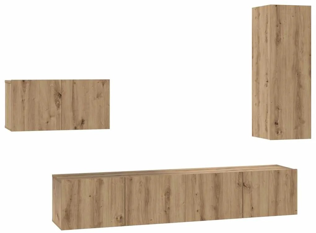 vidaXL Σετ επίπλου τηλεόρασης 4 pcs artisan δρυς 30.5 x 30 x 90 cm