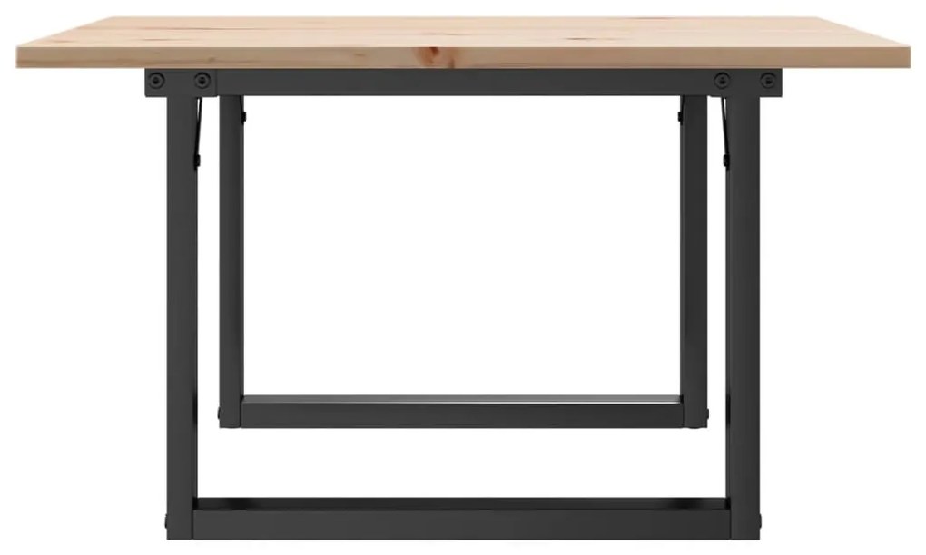 vidaXL Τραπεζάκι Σαλονιού Πλαίσιο Ο 60x60x40εκ Μασίφ Πεύκο/Ατσάλι