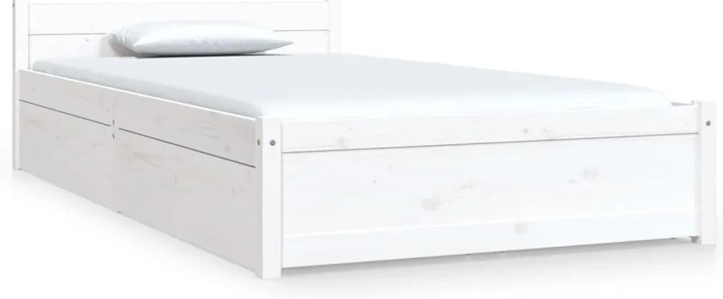vidaXL Πλαίσιο Κρεβατιού με Συρτάρια Λευκό 100 x 200 εκ.