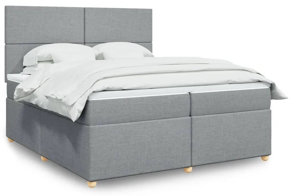 ΚΡΕΒΑΤΙ BOXSPRING ΜΕ ΣΤΡΩΜΑ ΑΝΟΙΧΤΟ ΓΚΡΙ 200X200 ΕΚ. ΥΦΑΣΜΑΤΙΝΟ 3293680