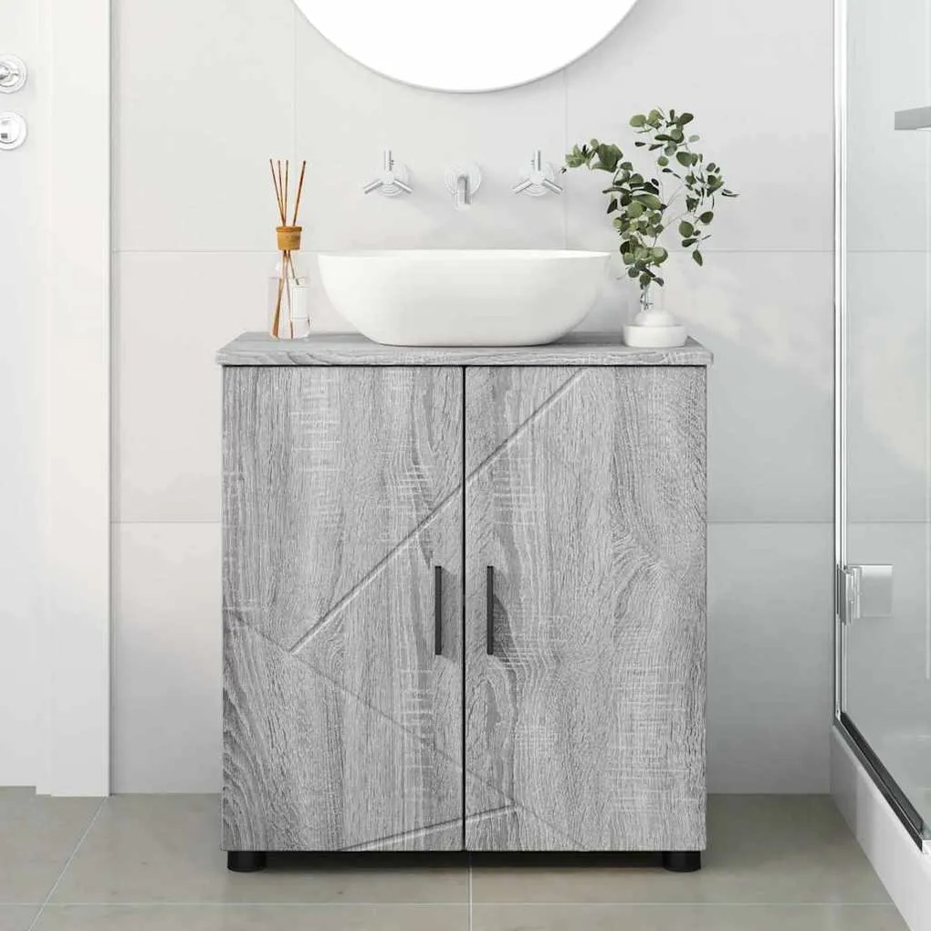 vidaXL Ντουλάπι Μπάνιου με ράφι με πόρτα Γκρι sonoma 61 x 35 x 64 εκ.