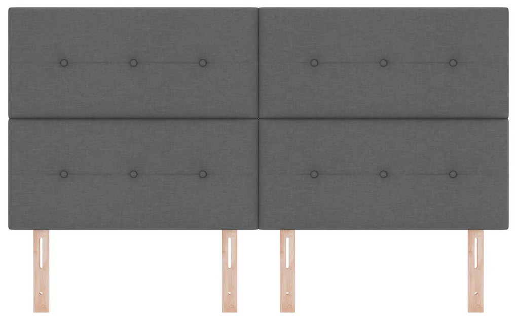 vidaXL LED Κεφαλάρι με φώτα λωρίδας LED Σκούρο Γκρι 180 cm ύφασμα