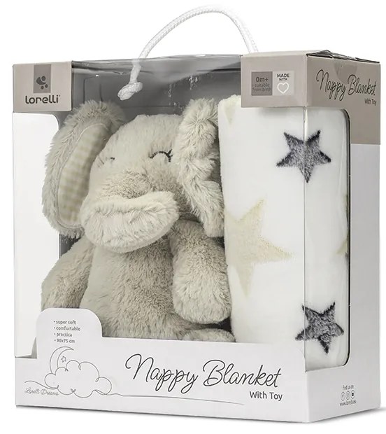 Σετ Δώρου Λούτρινο Elephant Beige με Κουβερτούλα  10340182504 Lorelli