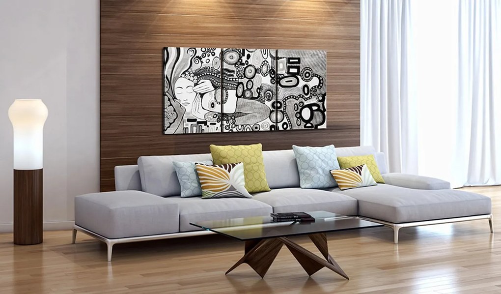 Χειροποίητα ζωγραφισμένος πίνακας - Silver Kiss 60x30