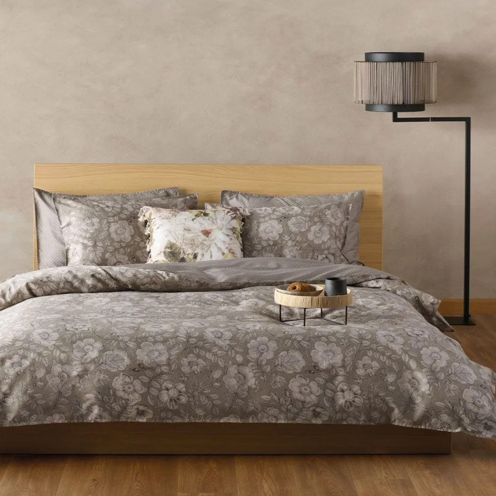 Παπλωματοθήκη Brixton 15 (Σετ 3τμχ) Greige Kentia Υπέρδιπλo 220x240cm 100% Βαμβακοσατέν