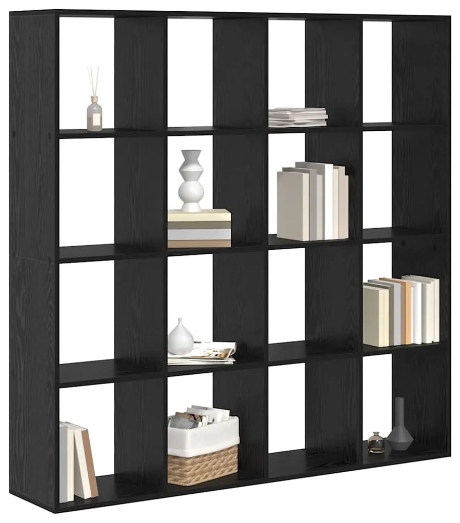 vidaXL Βιβλιοθήκη Μαύρη δρυς 137.5 x 29 x 137.5 εκ Επεξεργασμένο ξύλο