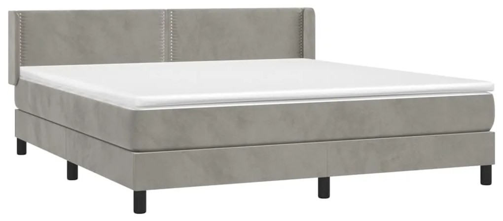 ΚΡΕΒΑΤΙ BOXSPRING ΜΕ ΣΤΡΩΜΑ ΑΝΟΙΧΤΟ ΓΚΡΙ 160X200 ΕΚ. ΒΕΛΟΥΔΙΝΟ 3130907