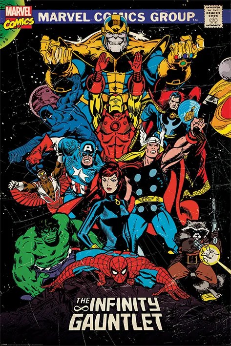Αφίσα Marvel Retro - The Infinity Gauntlet, (61 x 91.5 cm)