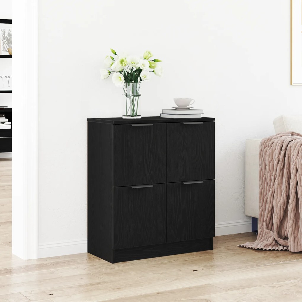 vidaXL Πλαϊνό γραφείο Μαύρο 60 x 30 x 70 εκ. Επεξεργασμένο ξύλο