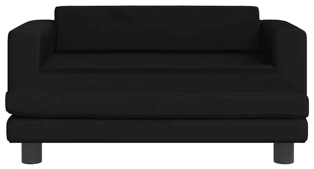 vidaXL Καναπές Παιδικός με Υποπόδιο Μαύρος 100x50x30 εκ. Βελούδινος