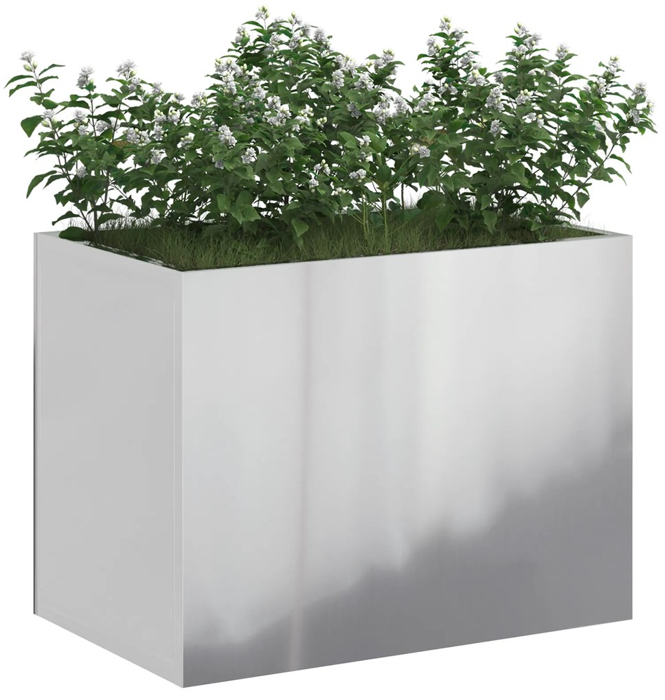vidaXL Γλάστρα Κήπου Ασημί 50 x 32 x 40 εκ. Γαλβανισμένος χάλυβας