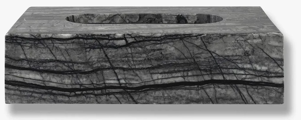 Μαρμάρινη Θήκη Για Χαρτομάντηλα Marble - Μαύρη Γκρι W14 x L25,5 x H6,5 cm METTE DITMER