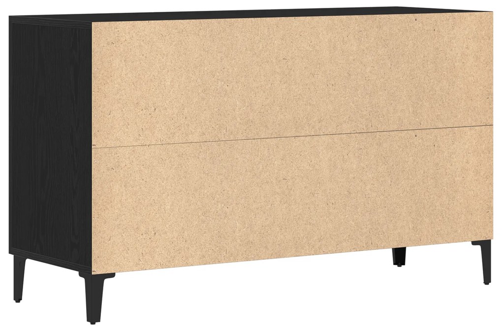 vidaXL Μαύρος Δρύινος Μπουφές - 100 x 36 x 60 εκ - Κατασκευασμένος από Μηχανικά Ξύλα