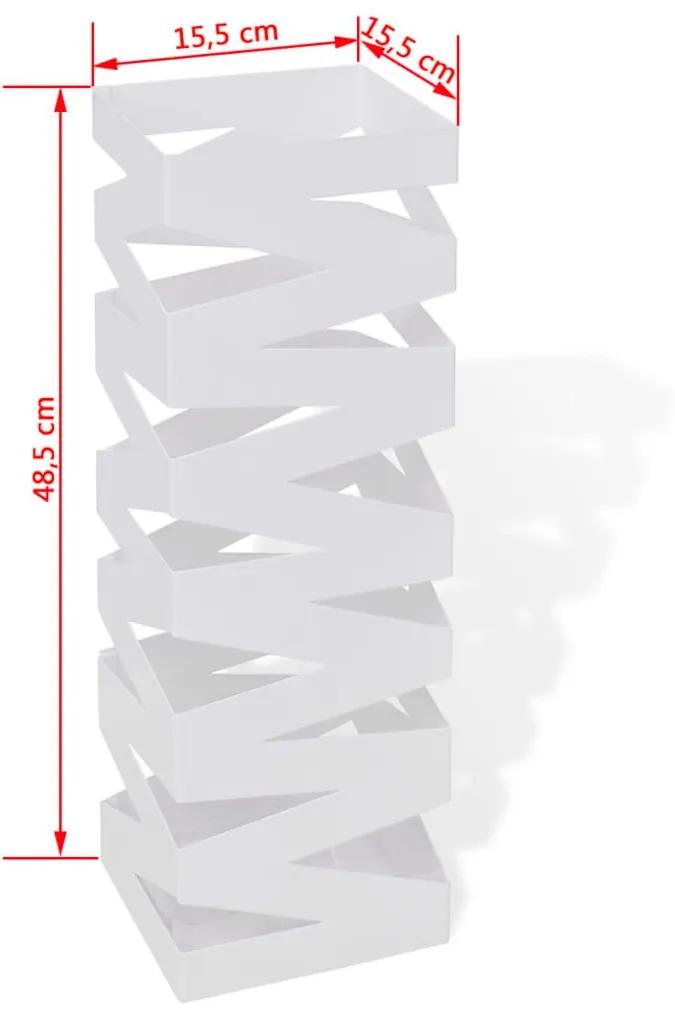Ομπρελοθήκη Τετράγωνη Λευκή 48,5 εκ. Ατσάλινη - Λευκό