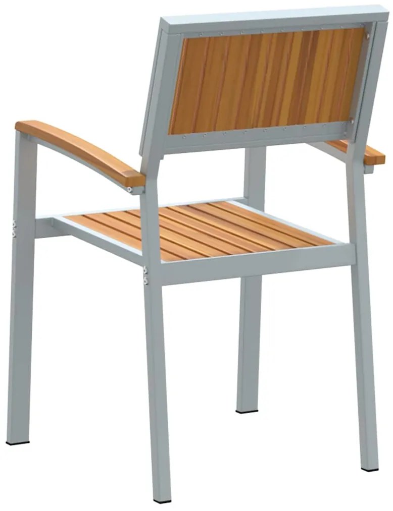 vidaXL Στοιβαζόμενη Καρέκλα 8 pcs Καφέ 56 x 57 x 87 εκ