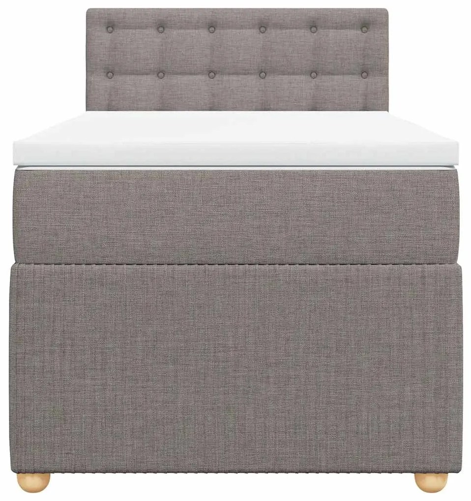 vidaXL Κρεβάτι Boxspring με Στρώμα Taupe 90x190 εκ.Υφασμάτινο