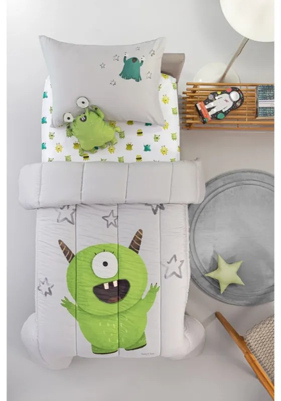 Πάπλωμα Μονό Suede Monsters Lime 160x220 - Saint Clair