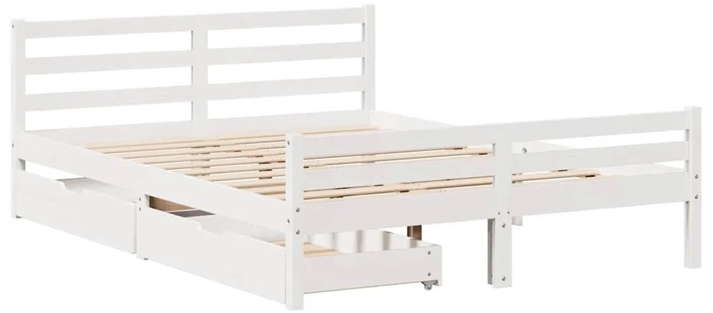 vidaXL Σκελετός Κρεβ. Χωρίς Στρώμα Λευκό 160x200 εκ Μασίφ Πεύκο