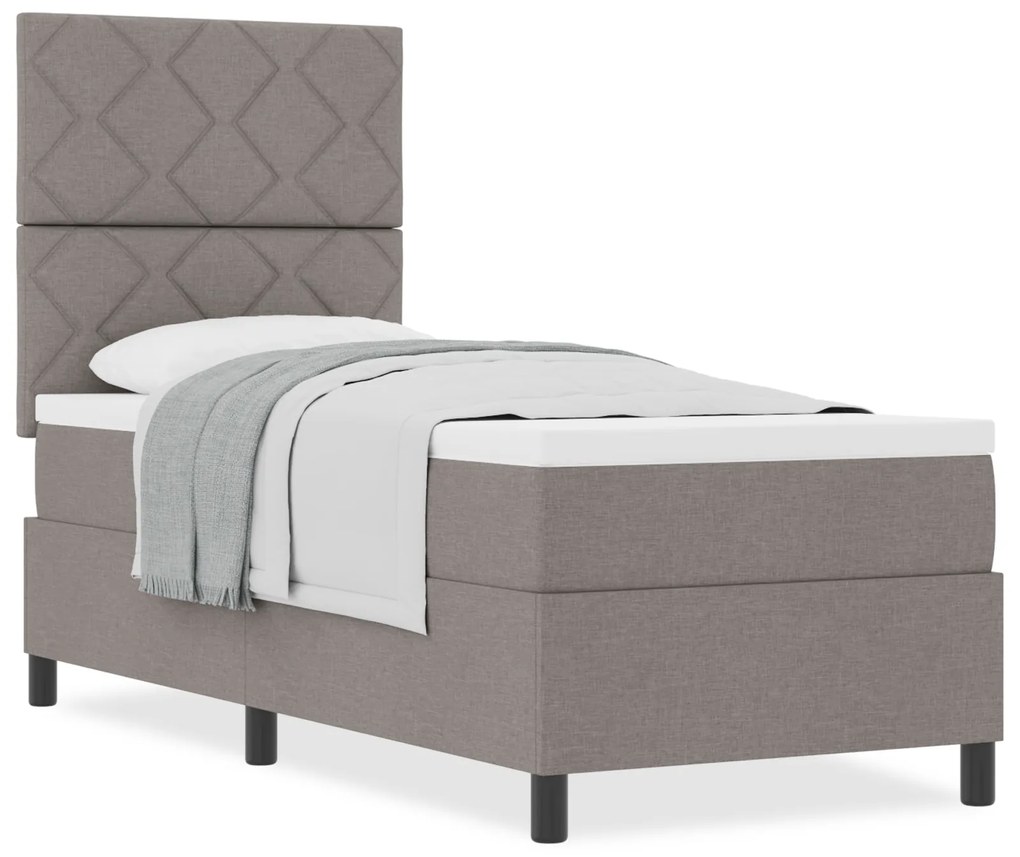 vidaXL Κρεβάτι με ελατήρια με στρώμα Taupe 80 x 200 cm ύφασμα