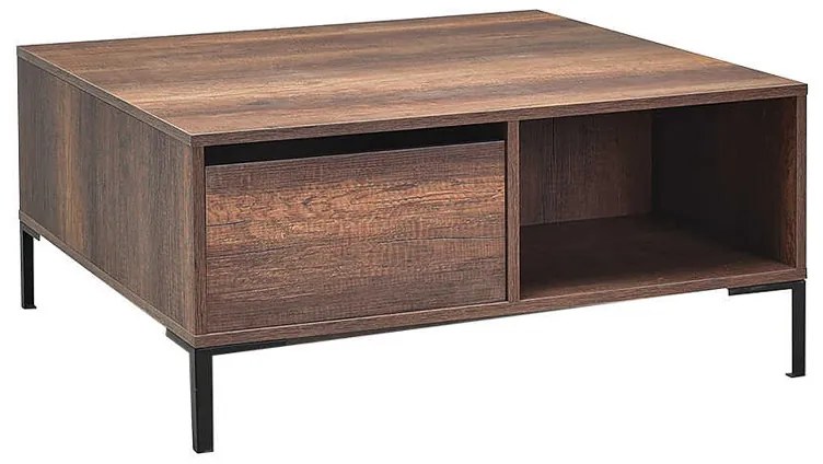 Τραπεζάκι σαλονιού Slide Megapap χρώμα καρυδί 90x90x42εκ.