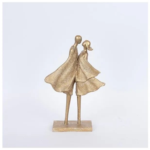 Διακοσμητικό Γλυπτό ζευγάρι Χρυσό 21.5x9x34cm 752-27083 Estheti-752-27083-Χρυσό 752-27083