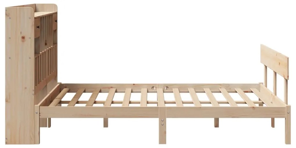 vidaXL Κρεβάτι Βιβλιοθήκη Χωρίς Στρώμα 140x200 εκ Μασίφ Ξύλο Πεύκο