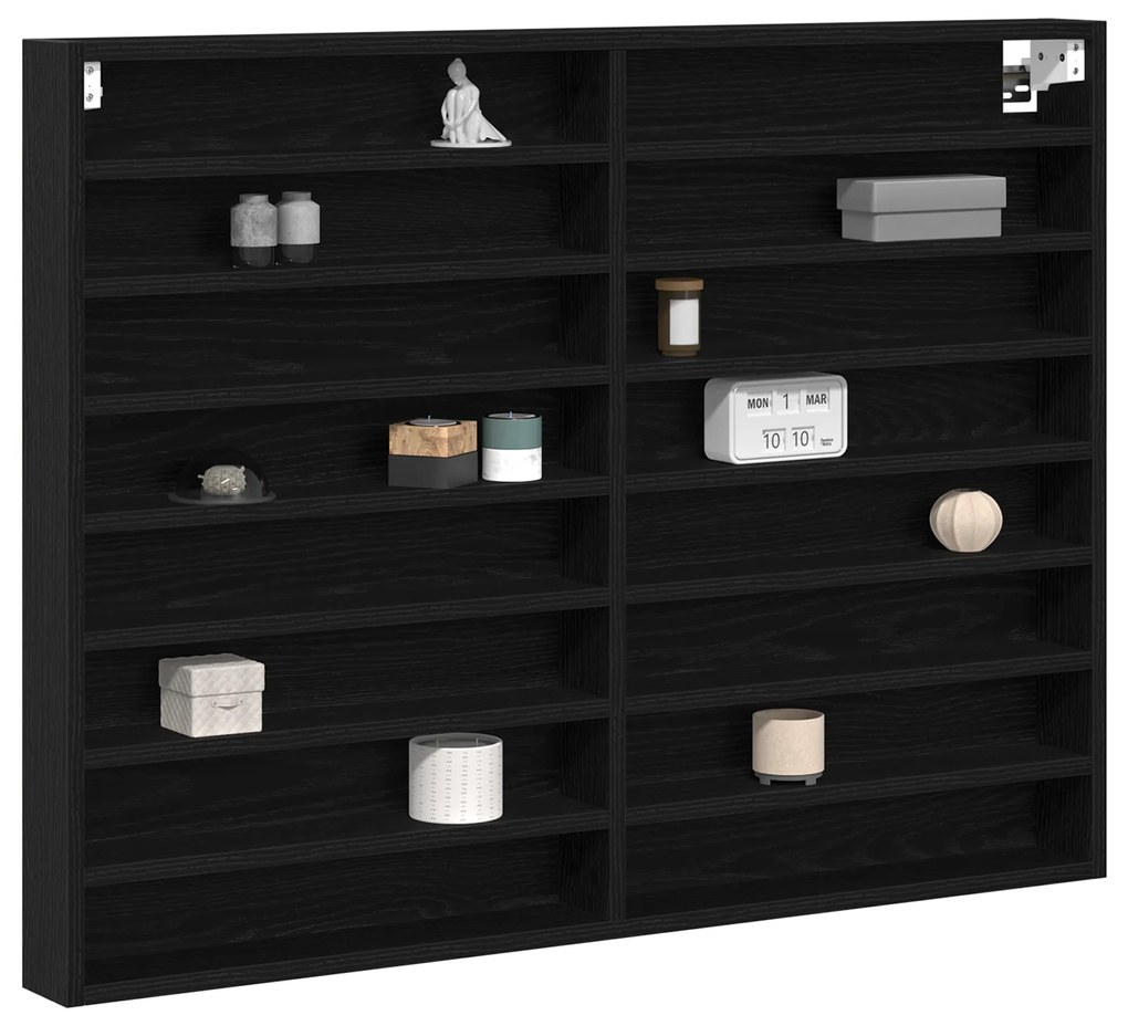 vidaXL Βιτρίνα Μαύρη Δρυς 100x8,5x75 εκ Επεξεργασμένο Ξύλο