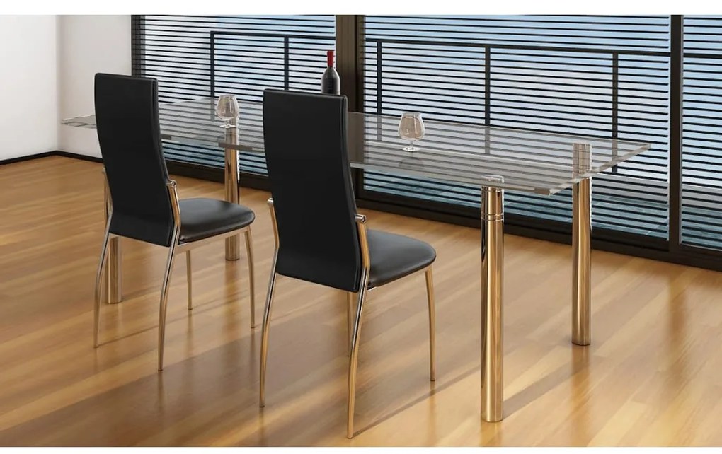 vidaXL Καρέκλες Τραπεζαρίας 2 τεμ. Μαύρες Συνθ. Δέρμα